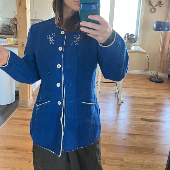 Geiger Boild Wool Blue Embroidered Jacket - Picture 9 of 9